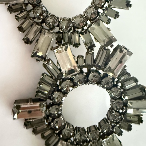 Authentic Amina Muaddi Begum crystal-embellished earrings in gray color - 1.7 in - Picture 6 of 8